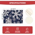 thumbnail image 6 of mubwai Navy Blue Snowflakes Winter Placemats Set of 4, 12x18 Inch Christmas Table Mats for Party Kitchen Dining Decoration, 6 of 7