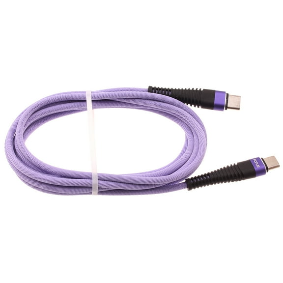 Type-C to USB-C Purple 10ft PD Cable for Samsung Galaxy S22/Ultra/Plus Phones - Fast Charger Cord Extra Long Power Wire Sync Braided Compatible With Samsung Galaxy S22/Ultra/Plus