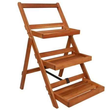 

UBesGoo 3 Layer Wooden Flower Holder Shelf