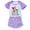 Purple, variant on Girls' short sleeved set Super Kitties, children's girls' short sleeved T-shirt shorts sports set, game cartoon fashion casual set, suitable for children aged 3-10