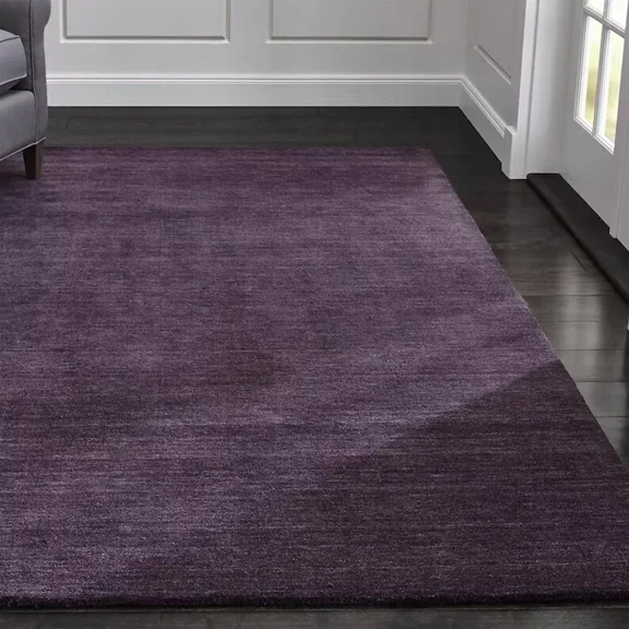 Plain Modern Purple Carpet Thick Handmade Tufted Area Rug Pure Woollen for Living Room