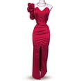 thumbnail image 2 of Vestido de graduación escote de corazón Rojo Unitalla, 2 of 3