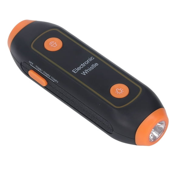 YUMILI Sifflet électronique, 3 tonalités 3 Niveaux de Volume Sifflet sans soufflage avec lumière LED pour l'entraînement de Professeur de Sport Arbitre(Orange)