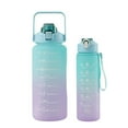 thumbnail image 1 of 2pcs Drink Bottle Frosted Gradient 2000ML+900ML Cold Water Bottle (Pink), 1 of 7