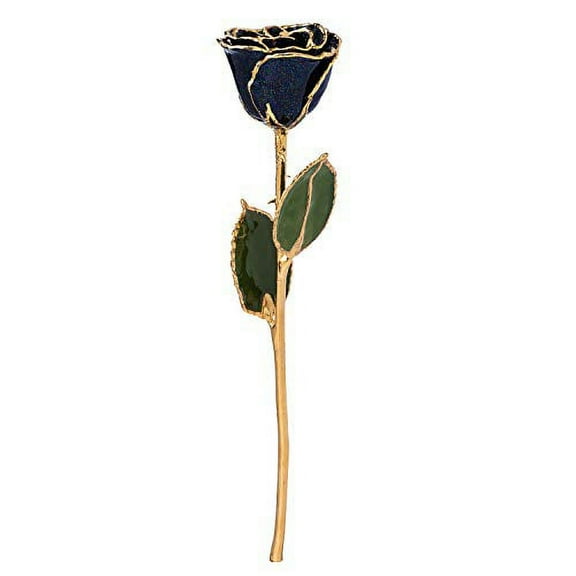 Forever Rose, a Genuine, One of a Kind, Real Frozen Galaxy Rose, Hand Dipped in Lacquer and Trimmed in 24K Gold