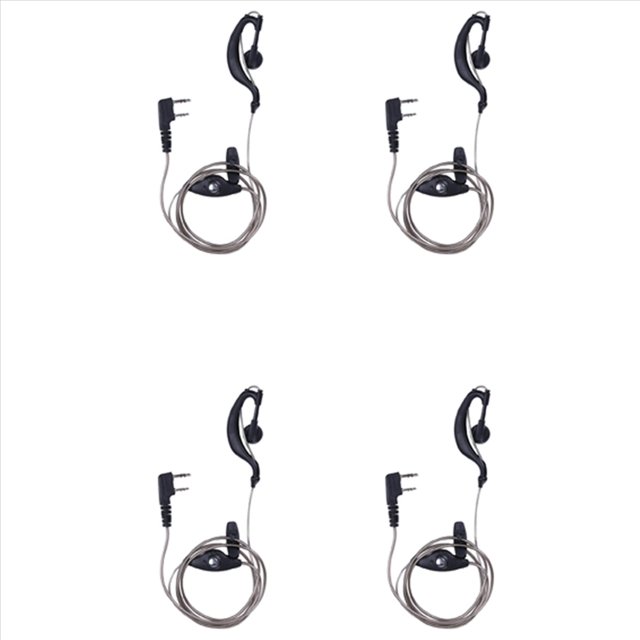 4X Negro 2 Pines Auriculares de Microfono PTT para Radio HYT TH UV5R Auricular Accesorio de Estilo de Coche