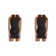 thumbnail image 1 of Sonducket Vestido estético Faldas casuales Traje de verano Cuello Top acanalado Ropa de mujer Lavable Moda Sexy Negro Negro 3XL 2piezas, 1 of 6