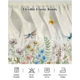thumbnail image 6 of Spring Flower Bed Skirt King Size 16 Inch Drop, Colorful Floral Leaf Butterfly Dragonfly Beige Adjustable Elastic Dust Ruffles Bedskirt for King Bed Wrap Around Pleated Mattress Frame Cover, 6 of 9