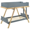 thumbnail image 6 of Frankie Wood Twin Over Twin Bunk Bed Van Courtland Blue and Natural, 6 of 7