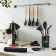 thumbnail image 5 of Utopia Alley 40 Pcs Cooking Utensils Set with Apron Silicone Turner Tong Spatula Spoon Kitchenware Organizer Cookware with Natural Wooden Handle, Black, 5 of 9