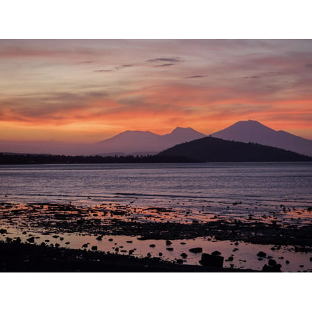 Sunset, looking from Bali to Java, Indonesia, Southeast Asia, Asia Print Wall Art By Melissa