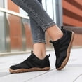 thumbnail image 6 of KANG Fashion Women's Wide-Toe Casual Sneakers, Minimalist Barefoot-Style Shoes, Platform Chunky-Sole Comfort Walking Shoes, Couples' Style Leather-Upper Athletic Shoes Black 43, 6 of 9