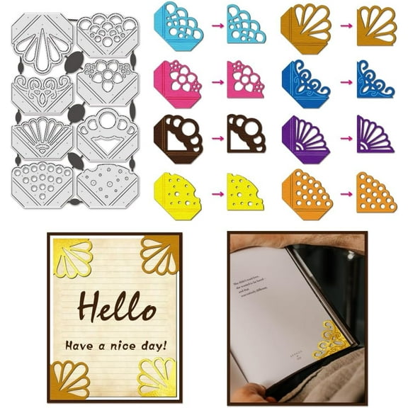 Photo Corner Metal Die Cuts Book Corner Carbon Steel Embossing Tool Die Cuts for Card Making DIY Scrapbooking Photo Album Decorative Embossing