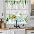thumbnail image 6 of Spring Leaves Swag Valances for Windows, Kitchen Curtains 36 Inch Length 2 Panels Set, Pastoral Garden Botanical Gray Wooden Short Curtains for Small Windows Rod Pocket Cafe Curtains Drapes 28"x36", 6 of 8
