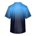 thumbnail image 4 of Domuza Scrub Top Men Gradient Tie-Dye Short Sleeve V Neck Work Uniform Plus Size Comfy Soft Medical Scrub Tops with 3 Pockets Blue M, 4 of 4