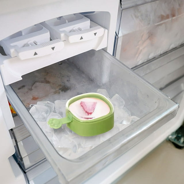 SDNall Round Ice Cube Mold for Small Ice Maker, Easy-Release Ice Cube Tray with Cover, Compact Household Ice Box for Coffee Cola Milk Tea, Space Saving Design