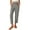 Gray, variant on Yuanlook Straight Leg Capri Pants for Women Elastic Waisted Casual Daily Cropped Pants with Pockets S-XXL