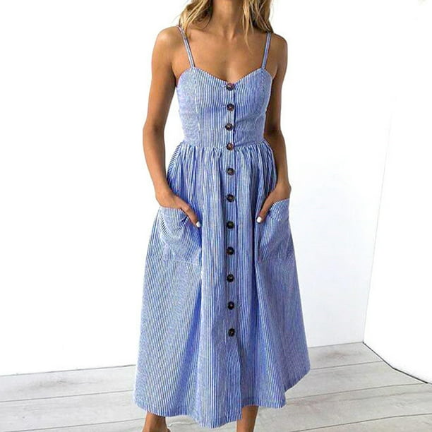 Vestido Midi Elegante Vestido ajustado de mujer estilo bohemio a rayas de un solo pecho sin espalda traje diario Cgtredaw Azul Xxl para Mujer