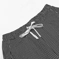 thumbnail image 6 of UVEASISHA Women Cotton Linen Shorts High Waisted Striped Printed Knee Length Pants Elastic High Waisted Short Trousers with Pockets Dark Gray S, 6 of 8
