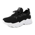 thumbnail image 3 of Win s Way Women's Casual Lace-Up Platform Sneakers, Breathable Mesh Athletic Shoes for Outdoor Travel, 3 of 9