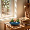 thumbnail image 6 of Plant Pots Indoor with Drainage: Ceramic Pots for Plants, 7In Creative Large Caliber Glazed Ceramic Orchid Bonsai Succulent Planter with Drainage, Shallow Planter (Green), 6 of 7