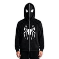thumbnail image 2 of Boys Spider Hoodies with Pockets Full Face Graphic Hooded Sweatshirt Unisex Lightweight Oversize Goth Jacket Y2k Punk Streetwear Zip up Hoodie Spider Caps Black 120, 2 of 4