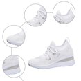 thumbnail image 2 of SACFOF Women's Glittery Rhinestone Fashion Breathable Wedge Sneakers, Bling Sparkly Wedding Dressy Knitted Tennis Shoes, 2 of 6