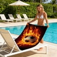 thumbnail image 5 of Cififendec Soccer Theme Microfiber Beach Towel, Super Soft, Oversized, 63"*31.5", Absorbent and Quick Dry Beach Towel, Soccer Fans Gift, 5 of 5