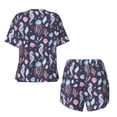 thumbnail image 6 of Rocae Watercolor Marine Animals for Two Piece Sleepwear Pajamas Sets for Women Soft Short-Sleeved Pjs with Lounge Shorts Large, 6 of 9