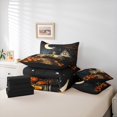 thumbnail image 5 of Feelyou Orange Gothic Pumpkin Bedding Comforter Set 7 Pieces for Teen, Farmhouse Moon Full Bedding Set, Oil Printing Reversible Fitted Sheet Flat Sheet, Ultra Soft Home Decor, 5 of 7
