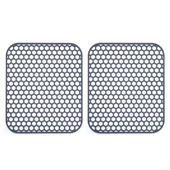 Bestjing - Juego de 2 alfombrillas protectoras de silicona para fregadero de cocina, 13,7 x 11,7 pulgadas, accesorio para rejilla de fregadero de cocina, antideslizante, resistente al calor, alfombril