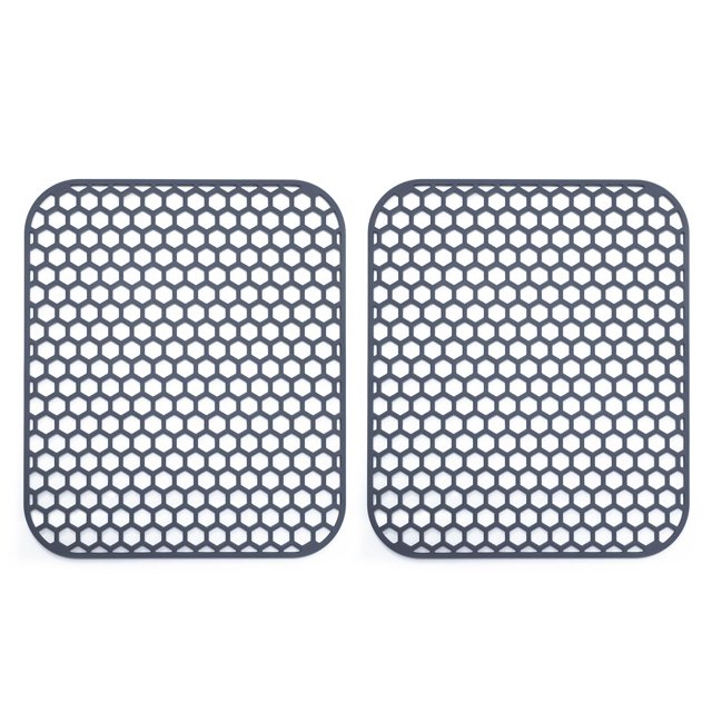 Bestjing - Juego de 2 alfombrillas protectoras de silicona para fregadero de cocina, 13,7 x 11,7 pulgadas, accesorio para rejilla de fregadero de cocina, antideslizante, resistente al calor, alfombril