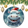 thumbnail image 3 of Ornament I Want A Hippopotamus for Christmas Customized Round Ceramic Ornament Cute Hippo Xmas Holiday Keepsake Christmas Tree Decoration Merry Xmas for Family & Friends, 3 of 8