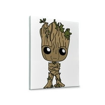 DreamController Groot Wall Canvas Posters Wall Art Décor (12"X16") I Framed Canvas Paintings For Bedroom, Livingroom, & Office | Made In Usa | Fast Delivery | Hd Print