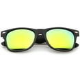 thumbnail image 2 of zeroUV Unisex Matte Finish Color Mirror Lens Large Square Horn Rimmed Sunglasses 55mm (Black / Sun) - 55mm, 2 of 5