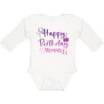 thumbnail image 3 of Inktastic Purple Happy Birthday Mommy Boys or Girls Long Sleeve Baby Bodysuit, 3 of 5