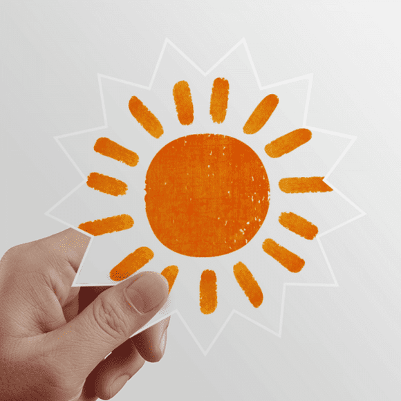 Sun Hand Painting Sunshine Weather Sun Vinyl Sticker Luggage Graffiti Flower Decal