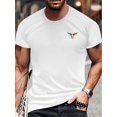 thumbnail image 1 of Men's Casual Crew Neck T-Shirt with Bull Head Print | 100% Cotton Short Sleeve Tee| Casual Summer Top for Everyday & Vacation, 1 of 4
