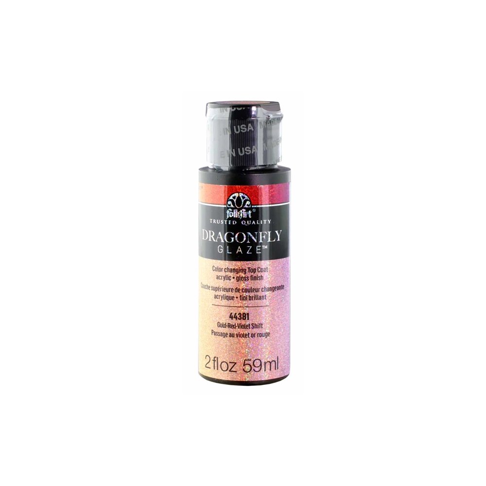 FolkArt 44381E Dragonfly Glaze Acrylic Paint, GoldRedViolet, 2 fl oz