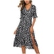 thumbnail image 1 of ICHUANYI Clearance Fashion Women Summer Casual Print Dress V-Neck Short Sleeve Loose Dress(Black, XL) ICHUANYI WER2023080706975, 1 of 8