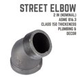thumbnail image 2 of STZ Industries 2 in. MIP each X 2 in. D FIP Black Malleable Iron 45 degree Street Elbow, 2 of 8