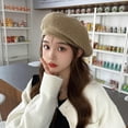 thumbnail image 4 of Knitted Berets for Women French Beret Hats for Women Trendy Painter Cap Beanies Warm Fall Winter Hat Tea Party, 4 of 7