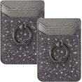 thumbnail image 1 of Portatarjetas para teléfono, billetera de cuero, estuche adhesivo para celular, tarjetero adhesivo para mujeres y hombres, parte posterior del teléfono para la mayoría, 2 uds., 1 of 5