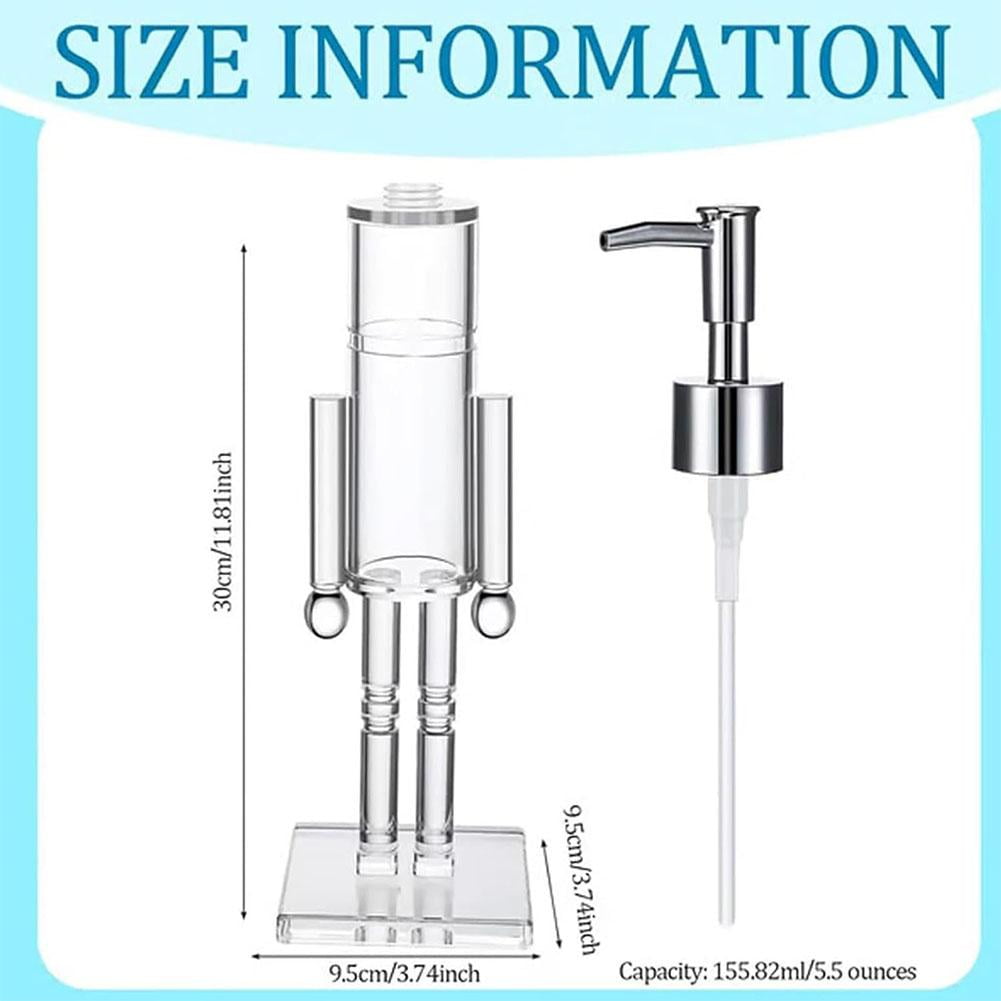 1 PCS Clear Nutcracker Soap Dispenser, Refillable Plastic Hand Soap Bottle for Christmas Holiday Decor, Elegant Kitchen & Bathroom Countertop Decoration