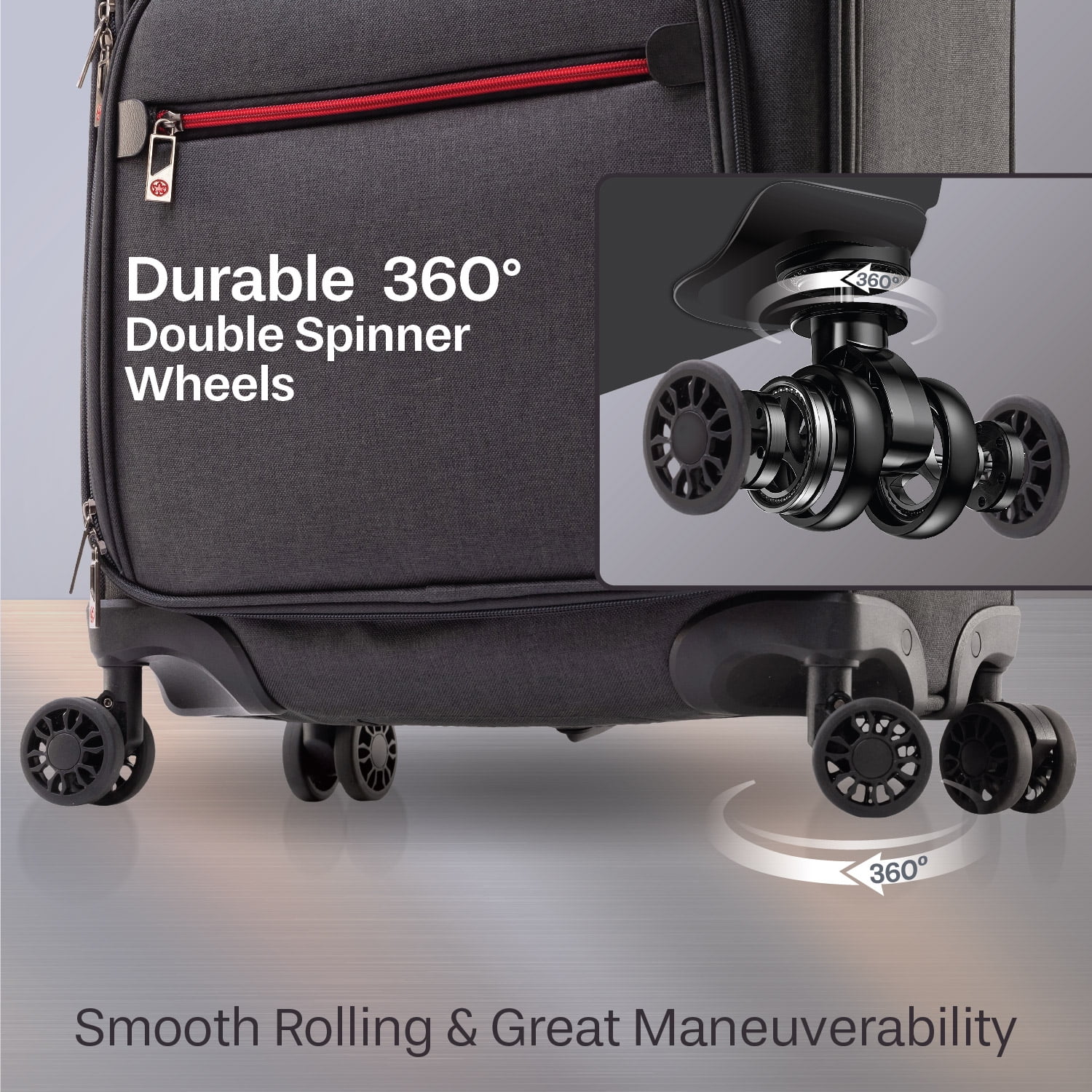 Air Canada Indigo Lite Collection Softside 25-Inch Checked Luggage, Expandable Medium Spinner Suitcase with Rolling Wheels for Travel