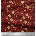 thumbnail image 3 of Soimoi Cotton Cambric Fabric Leaves & Floral Artistic Print Fabric by The Yard 56 Inch Wide, 3 of 3