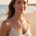 thumbnail image 5 of 18K Gold Plated Butterfly & Heart Layered Bead Necklace, Handmade Dainty Multi-Layer Choker Long Pendant Jewelry for Women, 5 of 7
