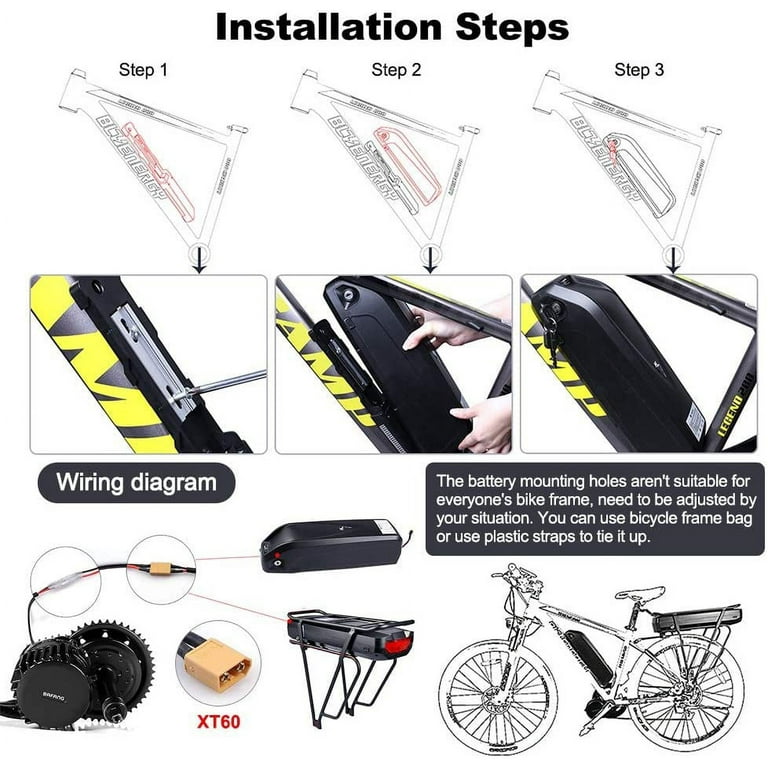 BAFANG BBS02B 48 V 750 W Mid Drive Electric Bike Conversion Kit for  Mountain and Road Bike