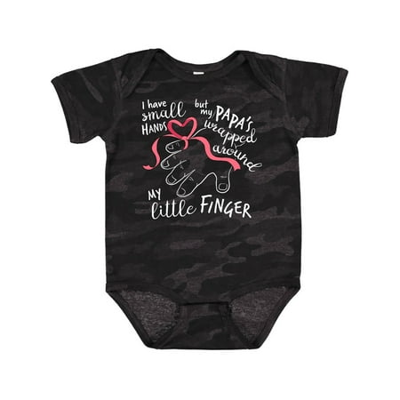 

Inktastic I Have Small Hands but My Papas Wrapped Around My Little Finger Gift Baby Boy or Baby Girl Bodysuit
