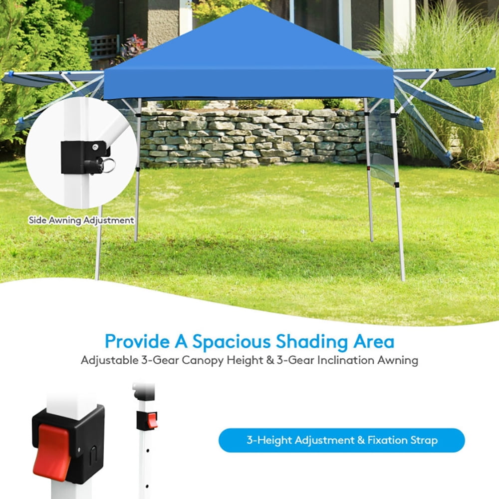 Aimee Lii 17 Feet x 10 Feet Foldable Pop Up Canopy with Adjustable Instant Sun Shelter, Backyard Canopy Gazebo, Blue Aimee Lii 17 Feet x 10 Feet Foldable Pop Up Canopy with Adjustable Instant Sun Shelter, Backyard Canopy Gazebo, Blue